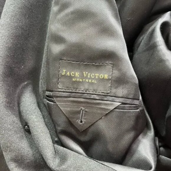 Jack Victor 100% Cashmere Topcoat Overcoat Black Mens 42L Lanificio Fedora Italy - Picture 4 of 9